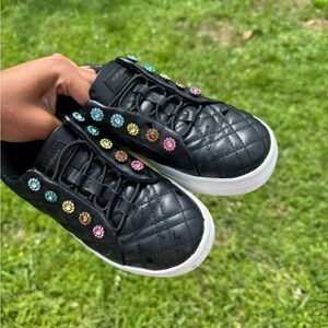 Kurt Geiger Black Sneakers with Colorful Embellishments